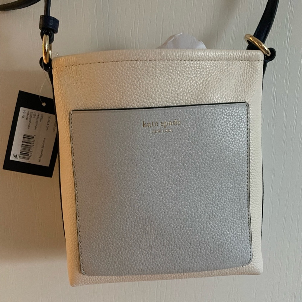 Kate Spade Ivory and Light Gray Crossbody Bag